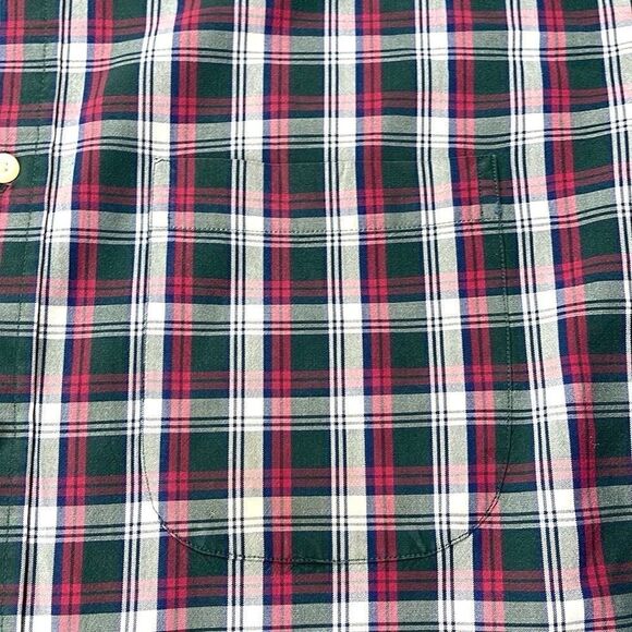 Lands End Shirt Mens Extra Large XL Green Plaid Long Sleeve Button Down Shirt - Picture 8 of 12